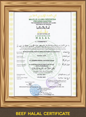 Beef Halal Certificate